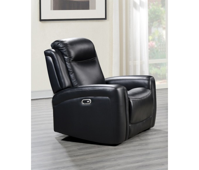 Katlyn Leather Power Reclining Chair - Black